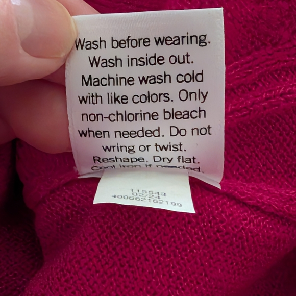 Croft & Barrow The Extra Soft Cabled Crew Neck Sweater Sangria Pink Large (EUC) - Picture 4 of 10